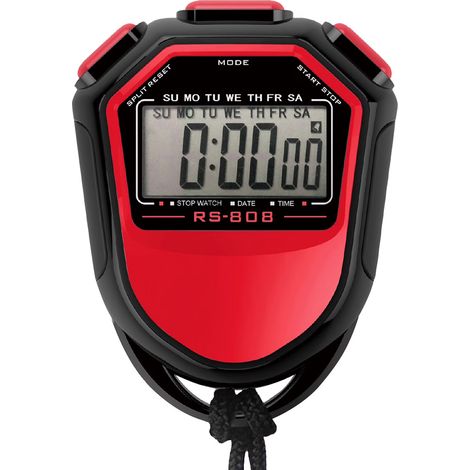 Wasserdichte digitale Stoppuhr mit LCD-Display, Chronograph und Armband für Sporttraining, geeignet zum Schwimmen, Laufen und Fußballtraining. (1/5)