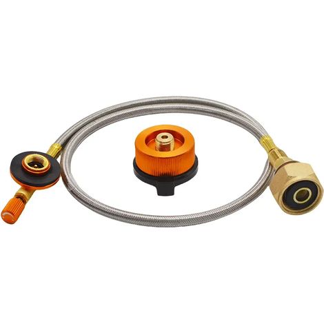 Adaptateur de remplissage de cartouche de gaz pour réchaud de camping et de randonnée, convertisseur de cartouche, coupleur de réservoir de remplissage, accessoires, valve, tuyau tressé, réchauds de c (1/4)