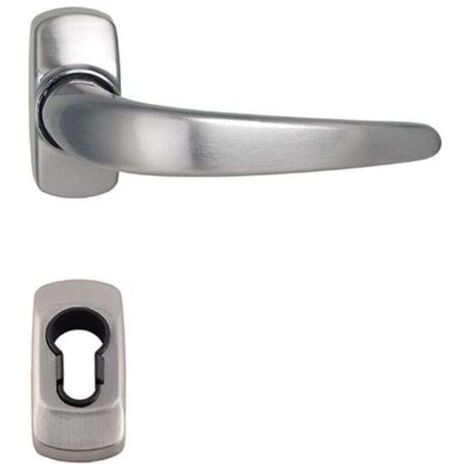 Paire de Poignée de Porte Sur Rosaces , XU,"STELUS" + 2 Rosaces Cylindres couleur inox, produit qualité supérieure, durable et fiable, matériaux sélectionnés, conforme normes -
