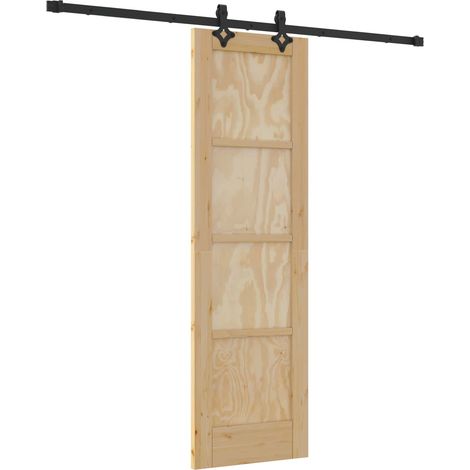 Maison Exclusive - Schiebetür Natürlich und Schwarz 61 x 198,5 cm