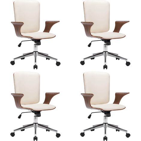 Drehbare Bürostühle mit Kopfstütze 4 stk. Kunstleder vidaXL (1/5)