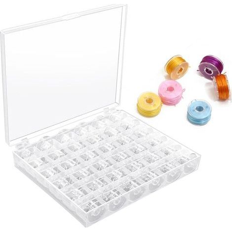 36pcs Canette Machine A Coudre Singer, Accessoires Couture, Canettes De Couture, Canettes De Machine À Coudre Transparentes avec Boîte De Rangement, Bobines Universelles en Plastique De (1/5)