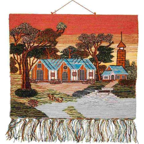 Tapiz de yute tejido decorativo 100x80cm (1/3)