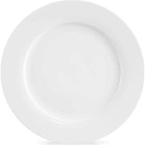 Assiette Plate - Porcelaine - 27 cm - Blanc - Lave-Vaisselle - Micro-Ondes - 1 Pièce