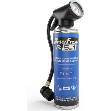 Gas Refrigerante Ralerfresh RC 5en1 500ml para sistemas con R134A con Manómetro