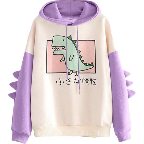 Sweat-shirt à manches longues pour femme avec motif dinosaure, imprimé dinosaure, style décontracté, idéal pour les adolescentes et les jeunes filles. (1/5)