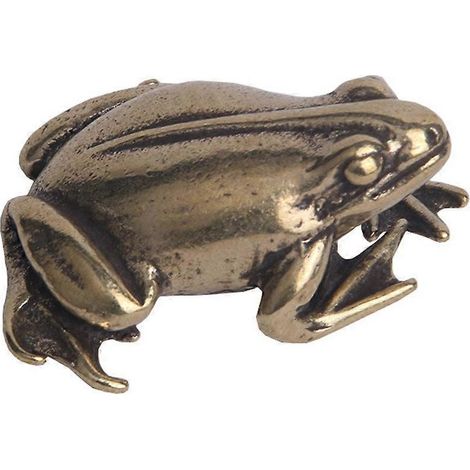 1 figurine miniature de grenouille rétro en cuivre, décoration adorable pour la maison ou le bureau-3.9X3.65cm-Golden (1/3)