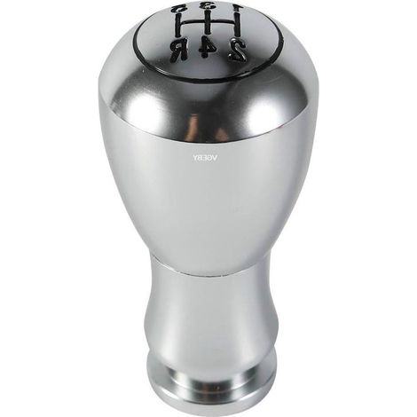 Pomello del cambio in alluminio - Pomello del cambio - Aggiornamento interni auto - Montaggio universale - 9,4 cm - Argento (1/5)