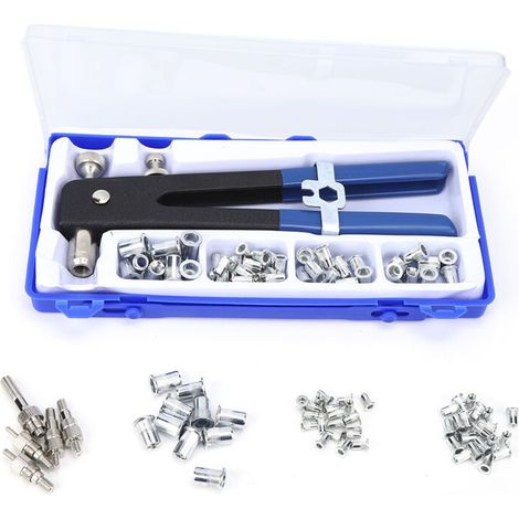 M3-M8 Nietmuttern, Gewindeeinsatz und Nietpistole, 106-teiliges Nietset – Crezuo