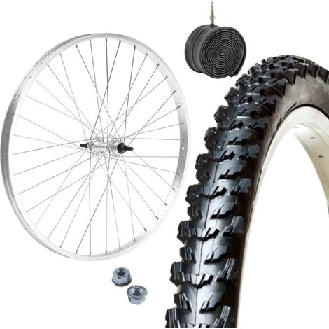 RUOTA ANTERIORE 24 X 1.75 + COPERTONE MTB 24 X 1.95 + CAMERA CERCHIO BICI BIKE (1/2)