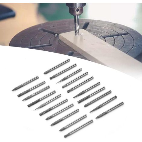 Ensemble de 20 pièces de limes rotatives en carbure à double texture de 3 mm, têtes de meulage en carbure de tungstène, outils de gravure et de taillage, et forets. (1/5)