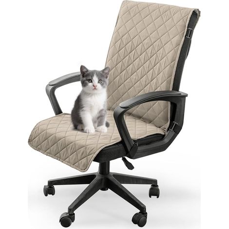 Housse de chaise avec accoudoirs imperméable, housse de chaise de bureau universelle avec sangles élastiques, housse de chaise extensible antidérapante pour chaise de salle à manger, chaise (1/5)
