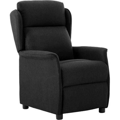 Chaise longue noire, dimensions : 66,5 x 94 x 101,5 cm, matière : fibre de polyester. (1/5)