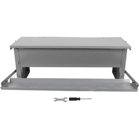 Mangeoire automatique pour poulets en acier, grande capacité, distributeur de nourriture pour volaille résistant à l'eau avec couvercle pour ferme (1/5)