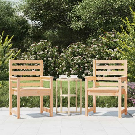 Chaises de jardin-Chaise de terrasse-Chaise d'extérieur lot de 2 60x48x91 cm bois massif de pin (1/5)