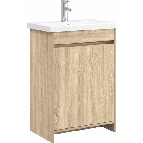 vidaXL Set di mobili per il bagno Rovere Sonoma 61 x 40 x 84,5 cm