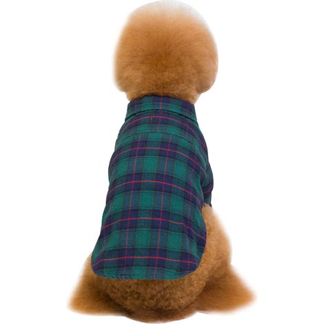 Gilet Pour Chien En Coton À Carreaux Doublure Imperméable Fermeture Velcro Hiver Chaud Taille Unique (1/5)