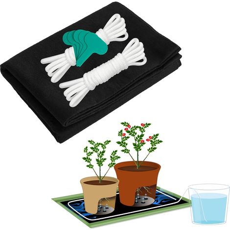 Tapis d'arrosage des plantes 101 x 127 cm et 18 m de corde d'arrosage pour commencer à semer, corde d'arrosage pour arroser automatiquement les plantes (1/5)