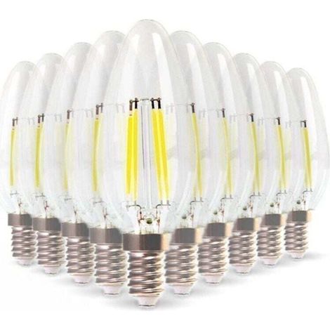 10er-Pack E14 LED-Lampen, XU, 4 W Glühfaden-Äquivalent (40 W), Warmweiß 2700 K, Hochwertiges Produkt, Lange Lebensdauer, Energiesparend, UV-frei, Zufriedenheitsgarantie – KZQ (1/2)