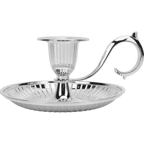 Vintage Candle Holder Round Bottom Taper Candle Stick Stand for Dinner Table Home Decoration Holiday Party Silver (1/5)