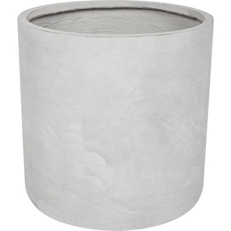 Maceta de mezcla de arcilla gris claro 51 cm fibra resistente intemperie Messene