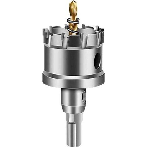 Scie cloche 35 mm en carbure de tungstène, foret à carottage TCT avec 1 foret pilote plaqué titane pour acier inoxydable et tôles (1/4)