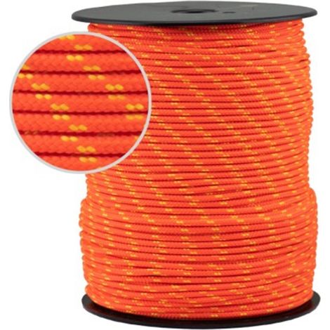 Corde de drisse fluorescente 3 mm 100 m - jaune orangé