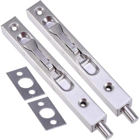 Loquet de Porte Encastré 2 Pièces en Acier Inoxydable Argenté Faible Profil, Résistance et Stabilité, pour Portes Coupe-feu et Armoires à Domicile (1/5)