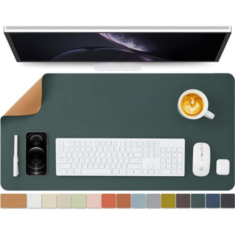 Schreibtischunterlage, rutschfeste, doppelseitige Schreibtischunterlage, Schreibtischkissen aus Leder, wasserfester Notizblock für Büro und Zuhause (40×80 cm)