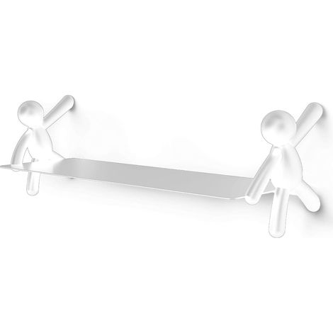 Étagère Murale en Plastique Blanc 46 x 14 x 15 cm jusqu'à 4,5 kg Gain de Place idéal pour Ranger des Objets décoratifs, des Livres ou des Accessoires dans la Chambre, Le Salon ou l'entrée