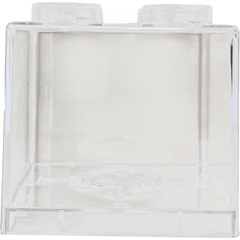 Tirelire transparente rectangulaire en forme de bloc de construction, blanche, 8,9 x 8,9 x 9,2 cm / 3,5 x 3,5 x 3,6 pouces, idéale pour les enfants (garçons et filles).