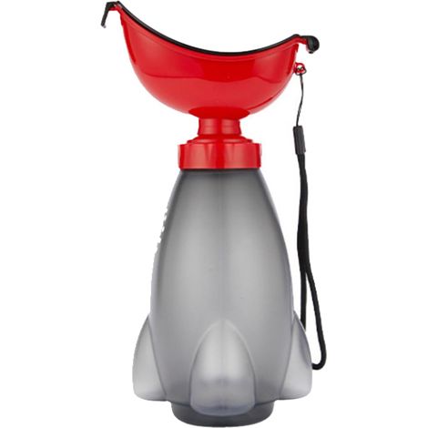 Tragbares Urinal für Frauen – Reise-Toilettenflasche mit Deckel und Auslaufschutz  Ergonomisches Design mit hohem Fassungsvermögen  Rotes Uriniergerät
