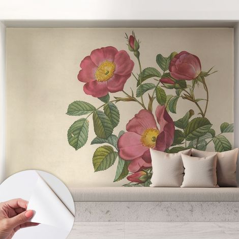 Papier peint autocollant Mural avec colle pour salon et chambre Décoration murale rapide Motif de roses 208x146 cm (1/5)
