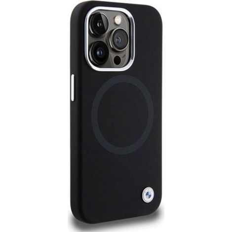 Cg mobile - BMHMP15LSILBK2 - BMW Coque pour iPhone 15 Pro 6,1'' Noir Signature Liquide Silicone (1/4)