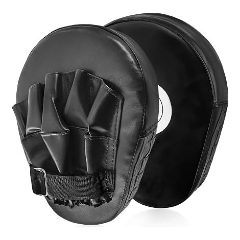 Leather Boxing Gloves with Hook and Jab Kickboxing Curved Arm Punch Shield for Martial Arts Muay Thai Training (1/5)