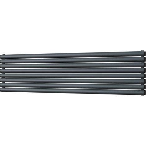 Omeara Axis - Anthracite Horizontal Radiator H464mm x W1800mm Double Panel