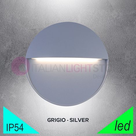 Segnapasso led da parete mod. Bilbao 3R colore grigio marina (1/4)