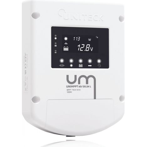 Régulateur De Charge Solaire Mppt - 12/24v - 20a - Lcd - Unimppt 60/20.24l - Uniteck
