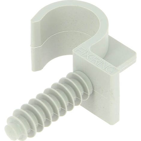 100 Colliers cheville simple gris RAMCLIP pour gaine souple Ø18