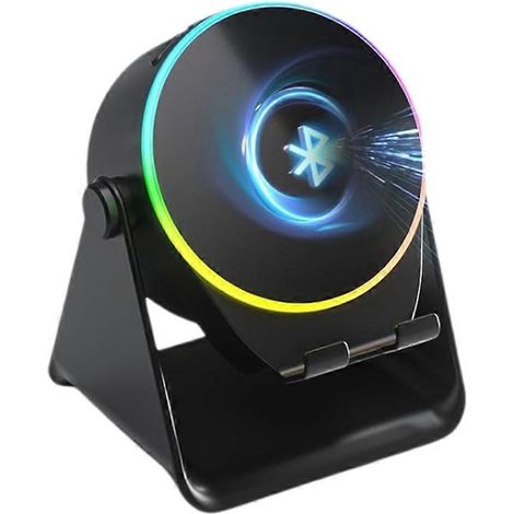 Kabelloser Induktionslautsprecher, Handyhalterung mit Bluetooth-Lautsprecher, Stereoklang, RGB-Umgebungsbeleuchtung, Smartphone-Halterung B (1/5)