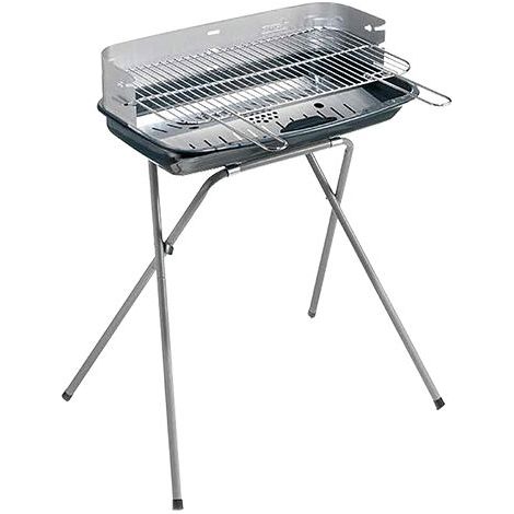 Ompagrill 60400ECOL Barbecue a Carbone 60x36 cm Griglia Acciaio Cromato Regolabile 3 Posizioni Gambe a Cavalletto Made in Italy
