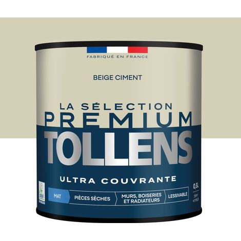Tollens - Peinture intérieure couleurs - La Sélection Premium Mat - Ultra Couvrante - Beige Ciment 0,5 L - 6m² (1/5)