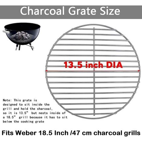 Griglia di cottura in acciaio nichelato lucido da 34 cm per barbecue a carbone da 47 cm, compatibile con altri modelli di barbecue da esterno. (1/3)