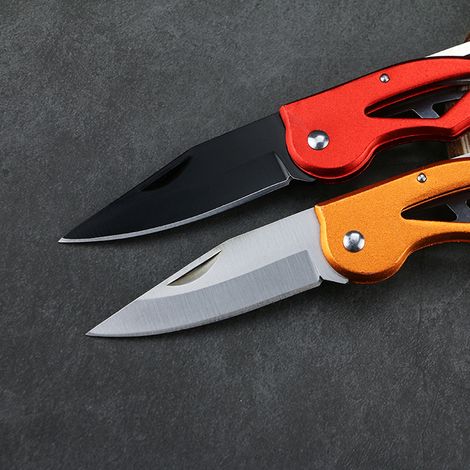 [JAMAIS UTILISÉ]Mini porte-clés multifonction pour le camping, outil de survie et de secours avec manche en acier inoxydable et poignée coupeuse en acier inoxydable.