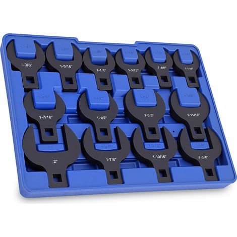 Jeu de 14 embouts de clé à fourche en acier 45 pour écrous évasés, entraînement 1/2 pouce