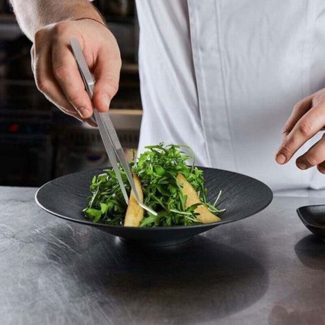 Pinces De Cuisine - Acier Inoxydable - 25 Cm - Pointe Courbée Et Droite - Lot De 2 (1/4)