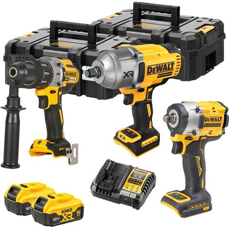 Kit DeWalt DCD996 + DCF921 + DCF900 con 2 baterías DCB184 y cargador XR (1/4)