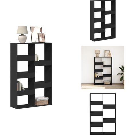 Bibliothèque noir 100x33x155,5 cm bois d'ingénierie - Bibliothèque - Bibliothèques - Étagère À Livres - Armoire De Rangement (1/5)