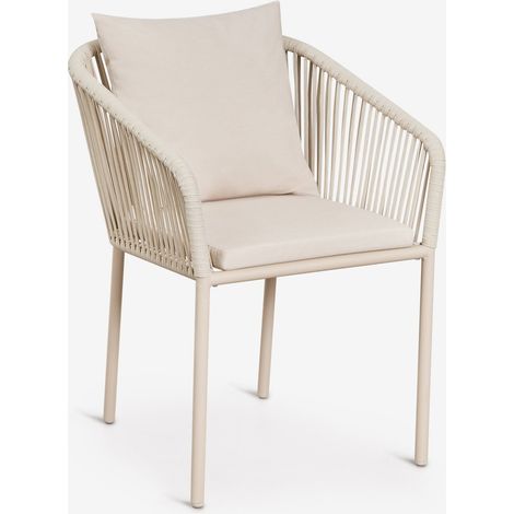 Sedia da pranzo con braccioli in corda intrecciata Arhiza Classic SKLUM            