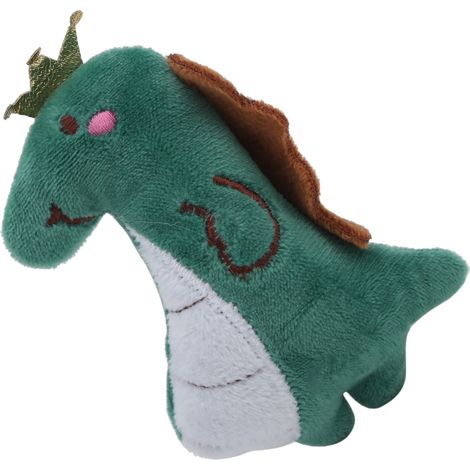 Jouet à mâcher en peluche en forme d'animal pour petit chat, rempli d'herbe à chat, jouet de dentition, dinosaure vert (1/5)